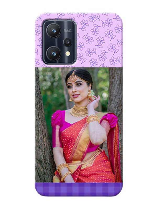 Custom Realme 9 4G Mobile Cases: Purple Floral Design