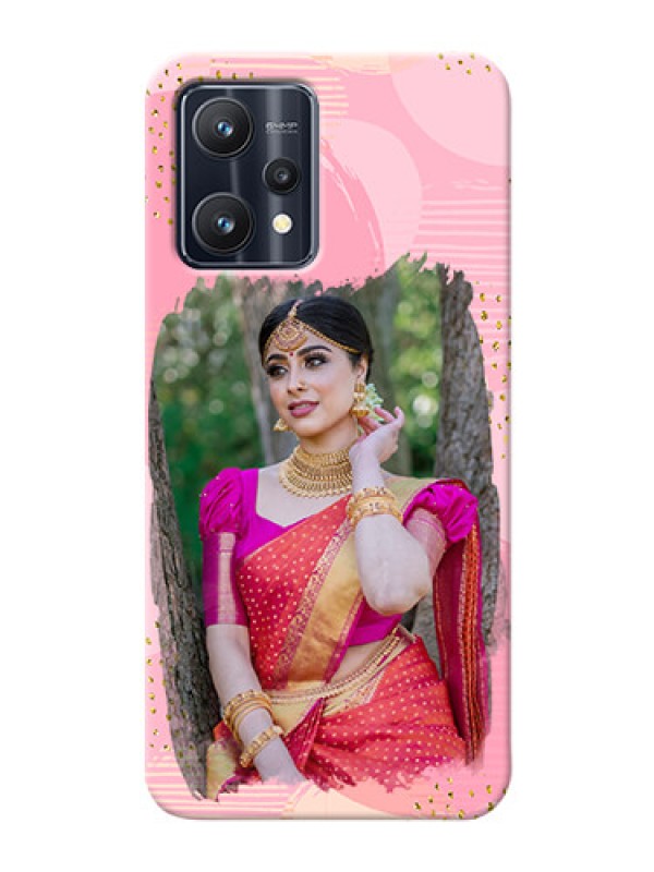 Custom Realme 9 4G Phone Covers for Girls: Gold Glitter Splash Design