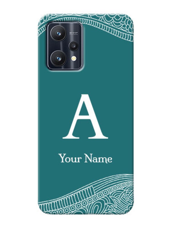 Custom Realme 9 4G Mobile Back Covers: line art pattern with custom name Design