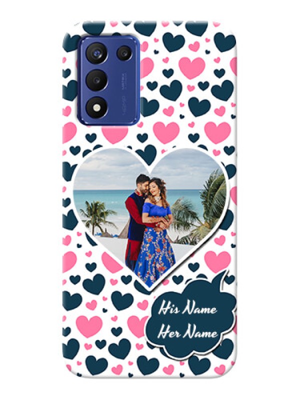 Custom Realme 9 5G Speed Edition Mobile Covers Online: Pink & Blue Heart Design