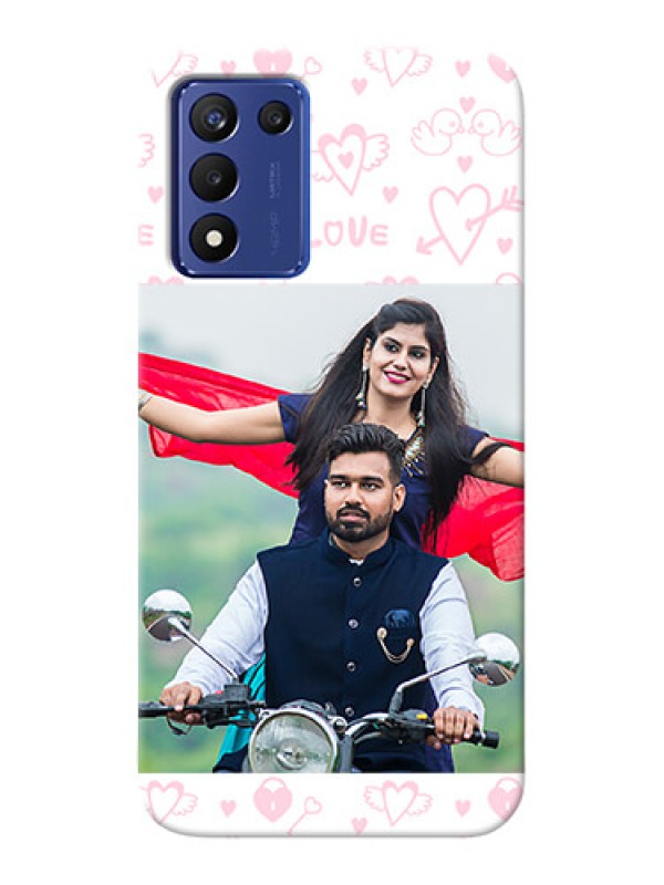 Custom Realme 9 5G Speed Edition personalized phone covers: Pink Flying Heart Design