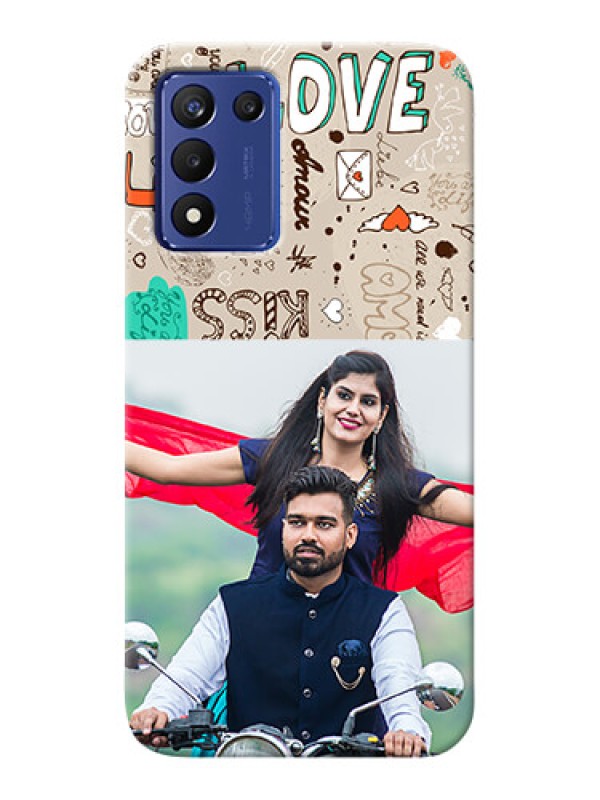 Custom Realme 9 5G Speed Edition Personalised mobile covers: Love Doodle Pattern 