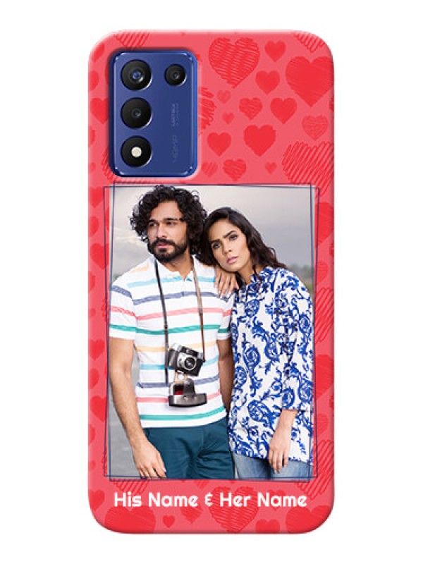 Custom Realme 9 5G Speed Edition Mobile Back Covers: with Red Heart Symbols Design