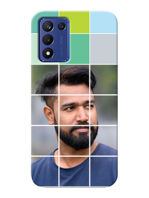 Custom Realme 9 5G Speed Edition personalised phone covers with white box pattern 