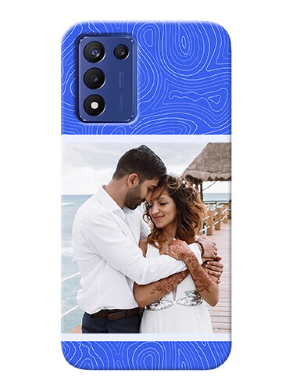 Custom Realme 9 5G Speed Edition Mobile Back Covers: Curved line art with blue and white Design