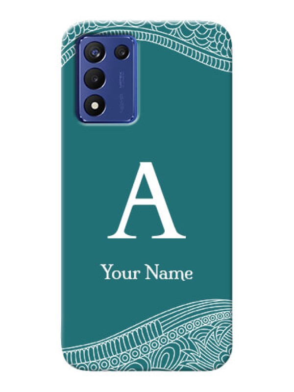 Custom Realme 9 5G Speed Edition Mobile Back Covers: line art pattern with custom name Design