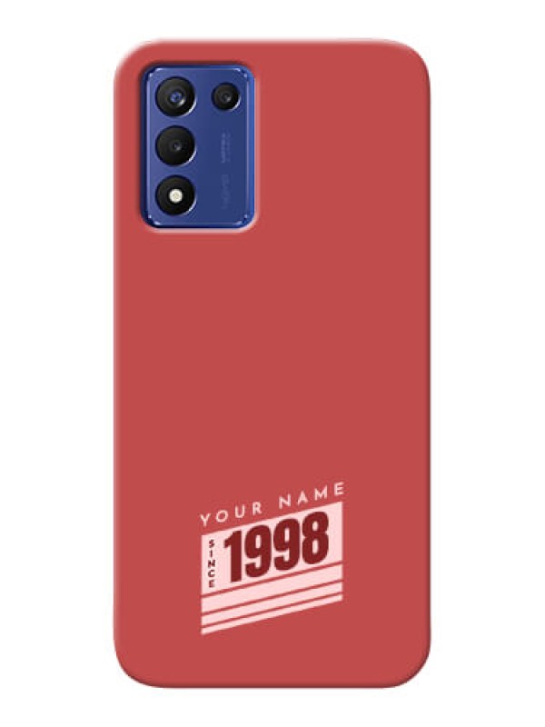 Custom Realme 9 5G Speed Edition Phone Back Covers: Red custom year of birth Design