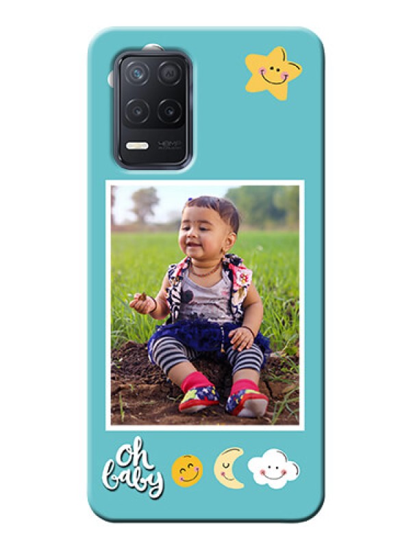 Custom Realme 9 5G Personalised Phone Cases: Smiley Kids Stars Design