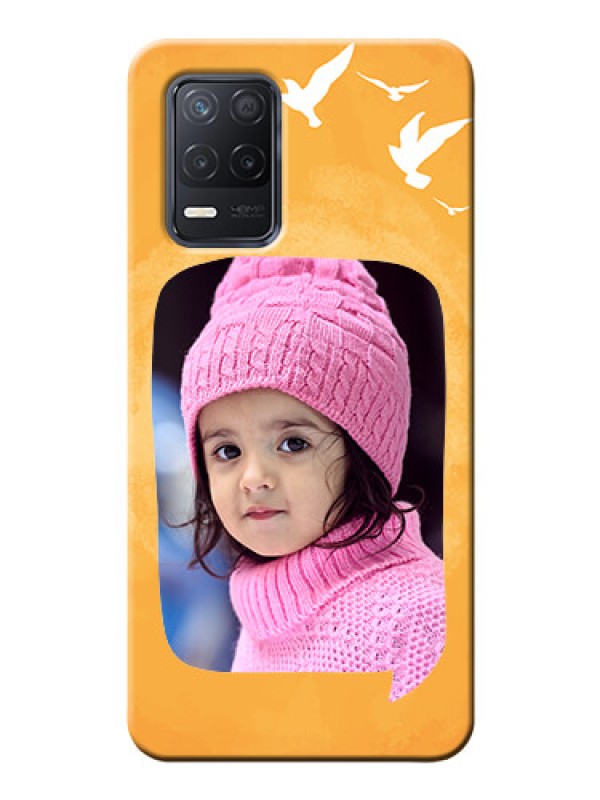 Custom Realme 9 5G Phone Covers: Water Color Design with Bird Icons