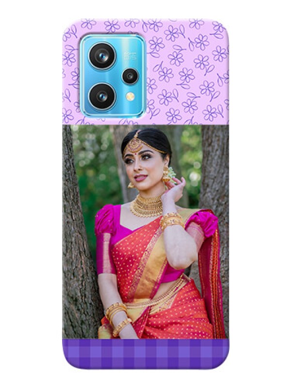 Custom Realme 9 Pro 5G Mobile Cases: Purple Floral Design