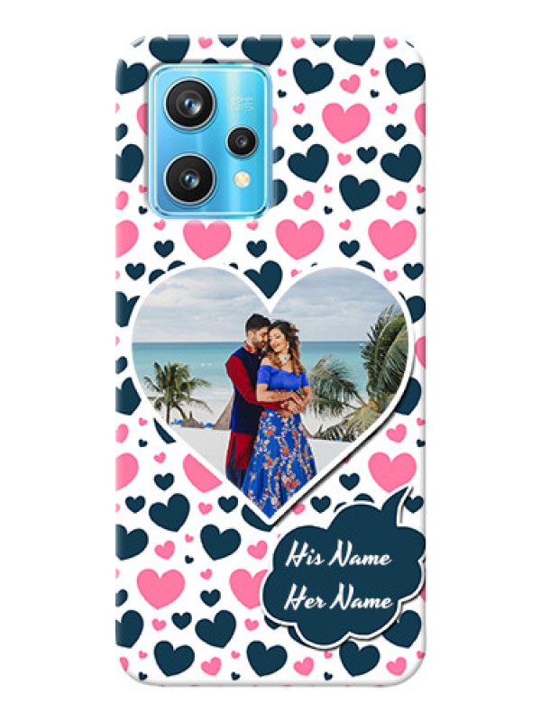Custom Realme 9 Pro 5G Mobile Covers Online: Pink & Blue Heart Design