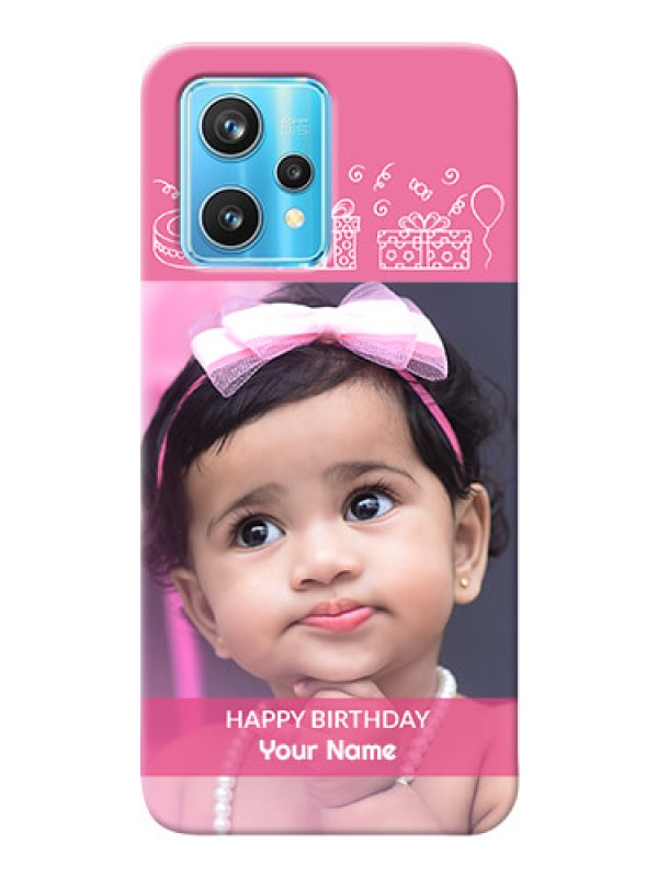 Custom Realme 9 Pro 5G Custom Mobile Cover with Birthday Line Art Design