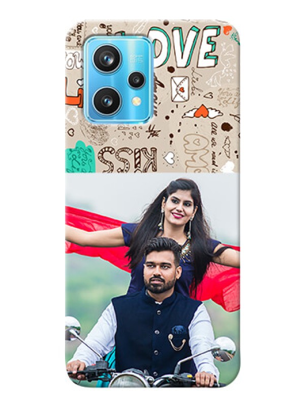 Custom Realme 9 Pro 5G Personalised mobile covers: Love Doodle Pattern 