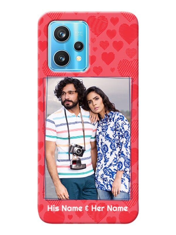 Custom Realme 9 Pro 5G Mobile Back Covers: with Red Heart Symbols Design