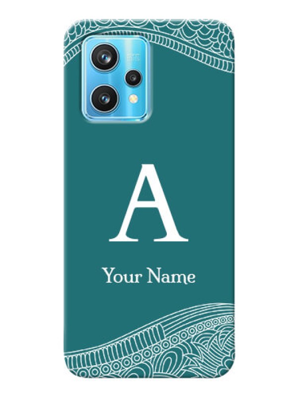 Custom Realme 9 Pro 5G Mobile Back Covers: line art pattern with custom name Design