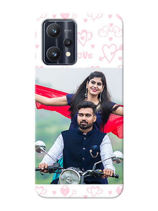 Custom Realme 9 Pro Plus 5G personalized phone covers: Pink Flying Heart Design