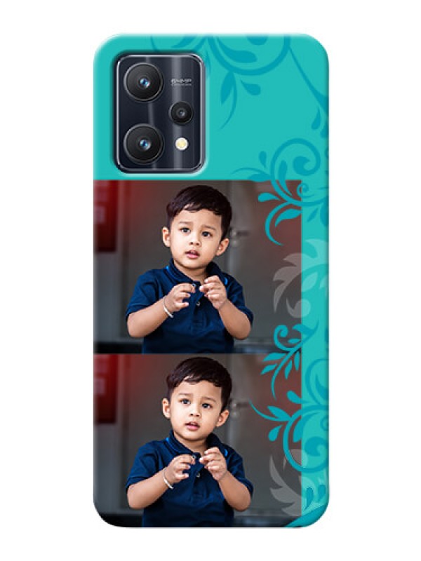 Custom Realme 9 Pro Plus 5G Mobile Cases with Photo and Green Floral Design 