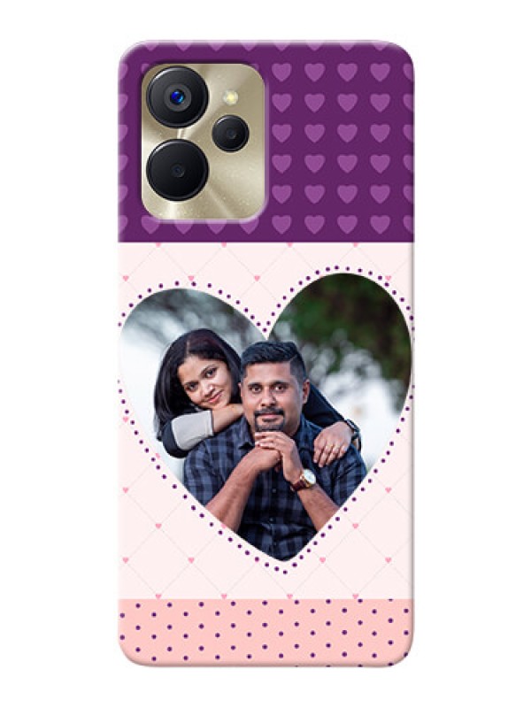Custom Realme 9i 5G Mobile Back Covers: Violet Love Dots Design