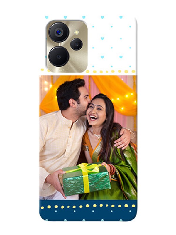 Custom Realme 9i 5G Phone Covers: White and Blue Abstract Design