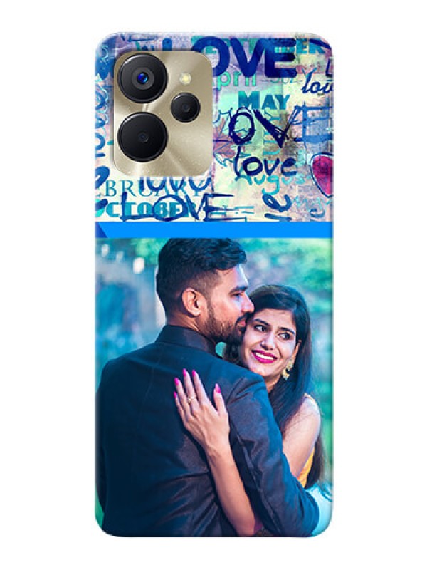 Custom Realme 9i 5G Mobile Covers Online: Colorful Love Design