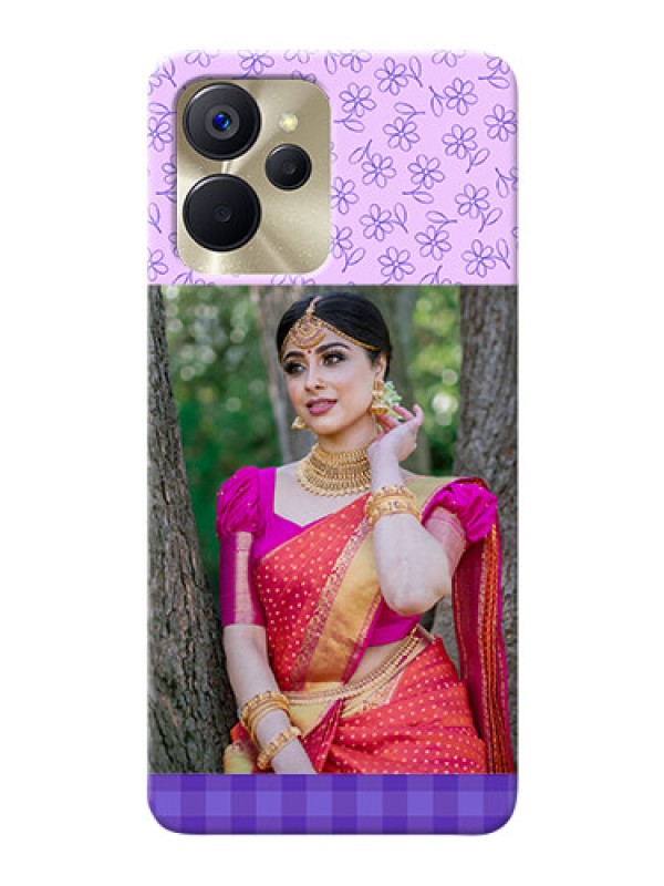 Custom Realme 9i 5G Mobile Cases: Purple Floral Design