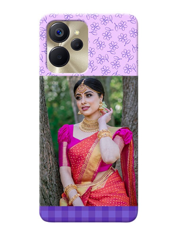Custom Realme 9i 5G Mobile Cases: Purple Floral Design