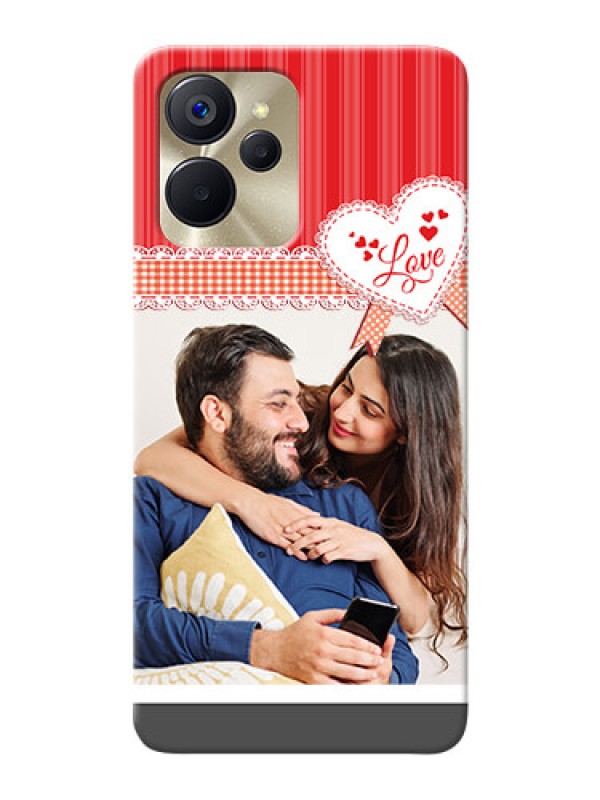Custom Realme 9i 5G phone cases online: Red Love Pattern Design