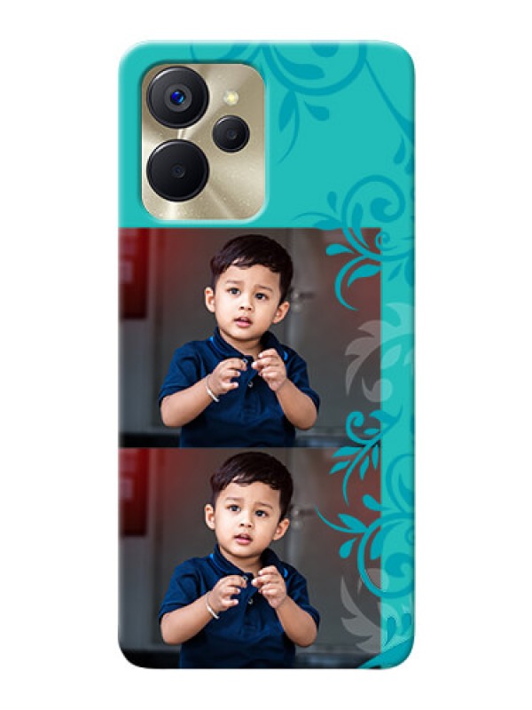 Custom Realme 9i 5G Mobile Cases with Photo and Green Floral Design 