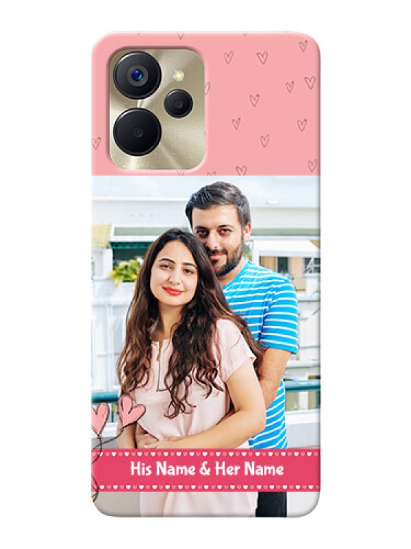 Custom Realme 9i 5G phone back covers: Love Design Peach Color