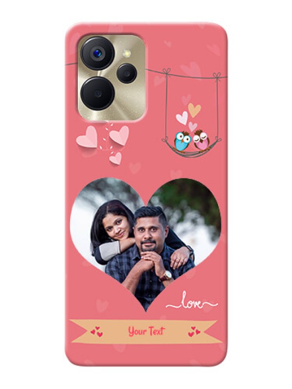 Custom Realme 9i 5G custom phone covers: Peach Color Love Design 