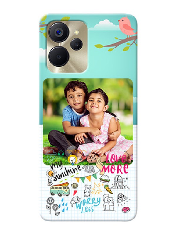 Custom Realme 9i 5G phone cases online: Doodle love Design