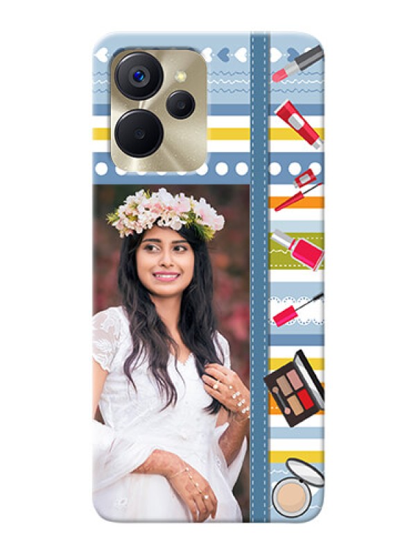 Custom Realme 9i 5G Personalized Mobile Cases: Makeup Icons Design