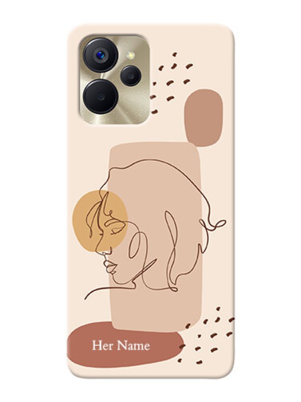 Custom Realme 9I 5G Custom Phone Covers: Calm Woman line art Design