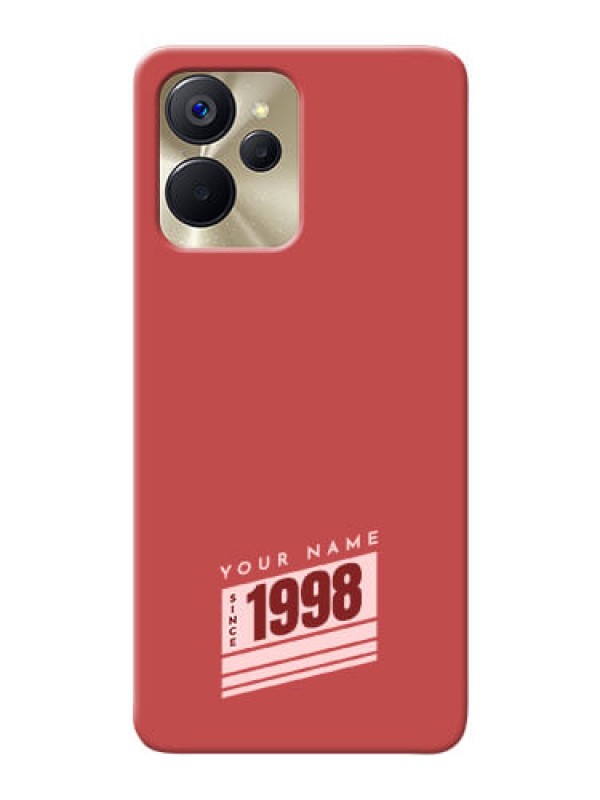 Custom Realme 9I 5G Phone Back Covers: Red custom year of birth Design