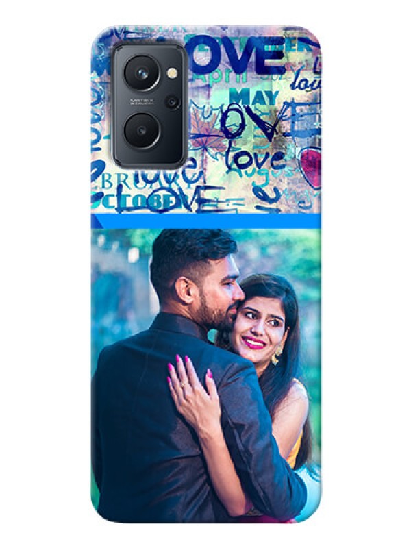 Custom Realme 9i Mobile Covers Online: Colorful Love Design