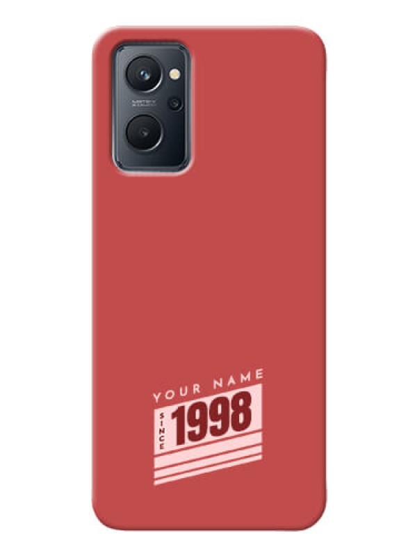 Custom Realme 9I Phone Back Covers: Red custom year of birth Design