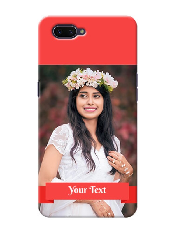 Custom Realme C1 (2019) Personalised mobile covers: Simple Red Color Design