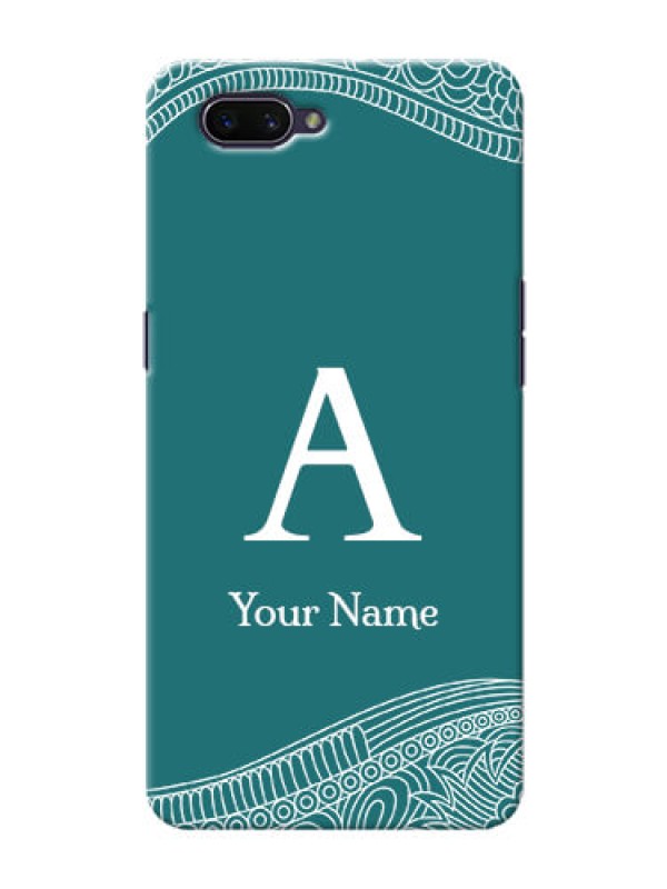 Custom Realme C1 2019 Mobile Back Covers: line art pattern with custom name Design
