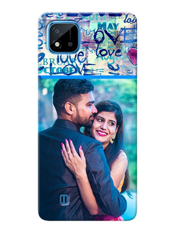 Custom Realme C11 2021 Mobile Covers Online: Colorful Love Design