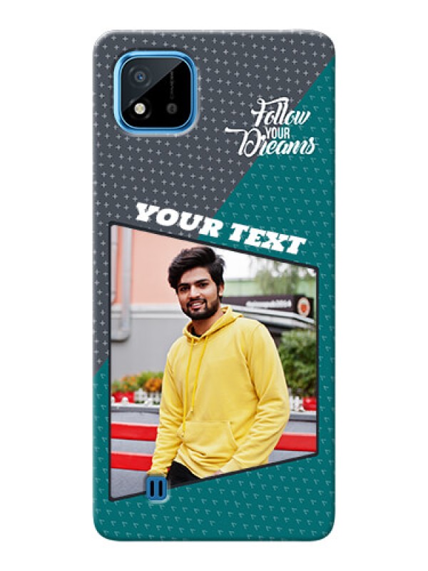 Custom Realme C11 2021 Back Covers: Background Pattern Design with Quote