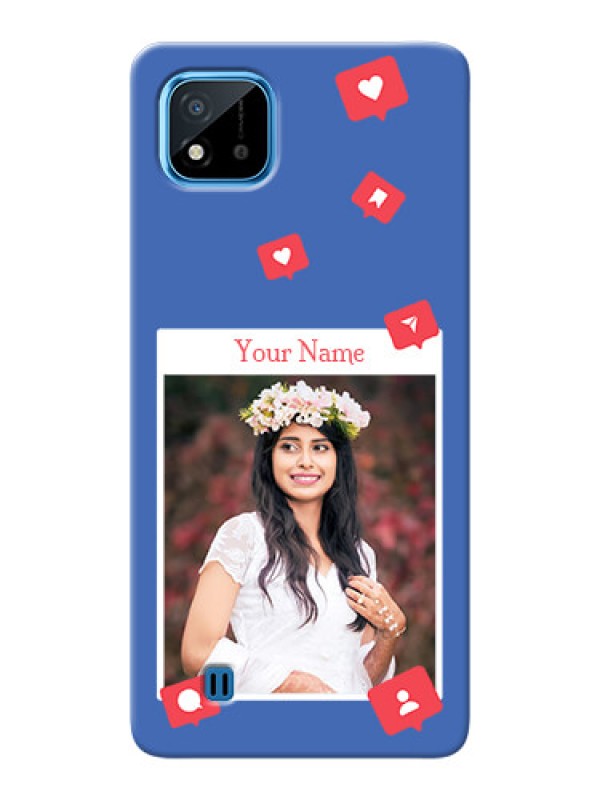 Custom Realme C11 2021 Back Covers: Like Share And Comment Design