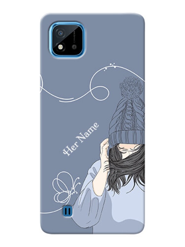 Custom Realme C11 2021 Custom Mobile Case with Girl in winter outfit Design