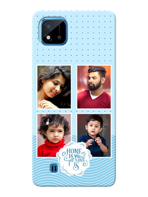 Custom Realme C11 2021 Custom Phone Covers: Cute love quote with 4 pic upload Design