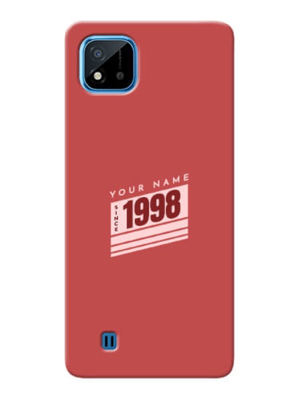Custom Realme C11 2021 Phone Back Covers: Red custom year of birth Design