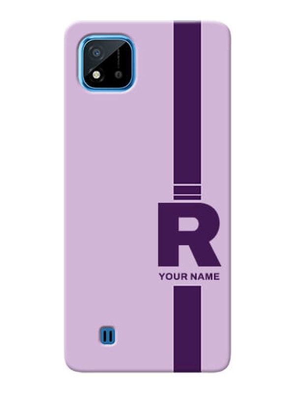 Custom Realme C11 2021 Custom Phone Covers: Simple dual tone stripe with name Design