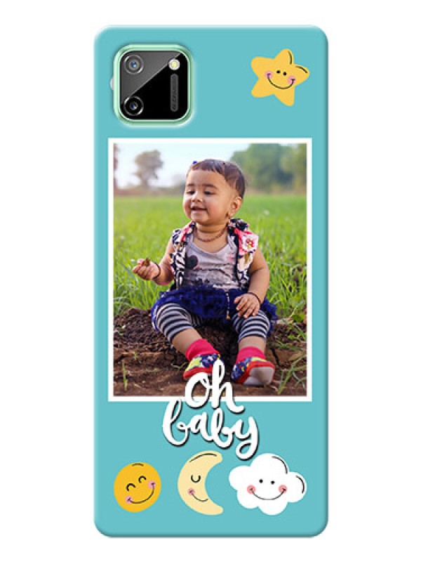 Custom Realme C11 Personalised Phone Cases: Smiley Kids Stars Design