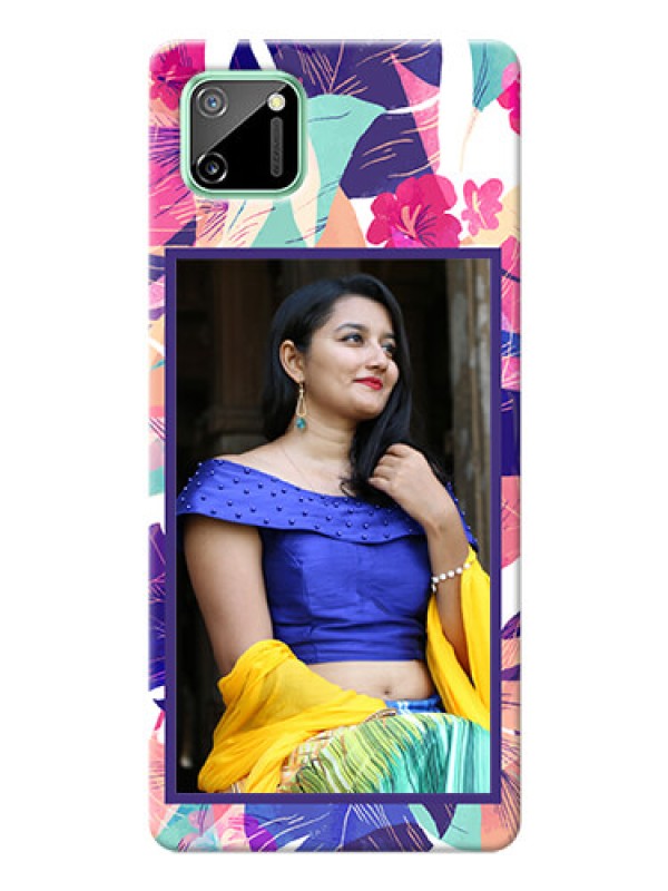 Custom Realme C11 Personalised Phone Cases: Abstract Floral Design