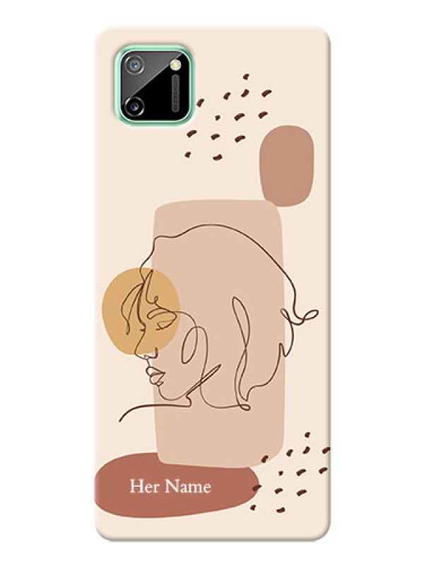 Custom Realme C11 Custom Phone Covers: Calm Woman line art Design