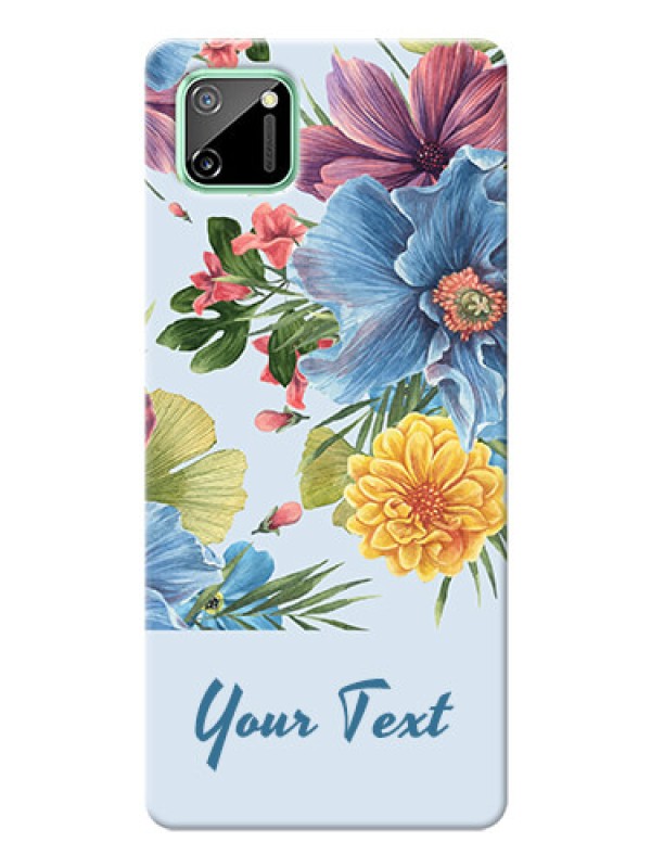 Custom Realme C11 Custom Phone Cases: Stunning Watercolored Flowers Painting Design