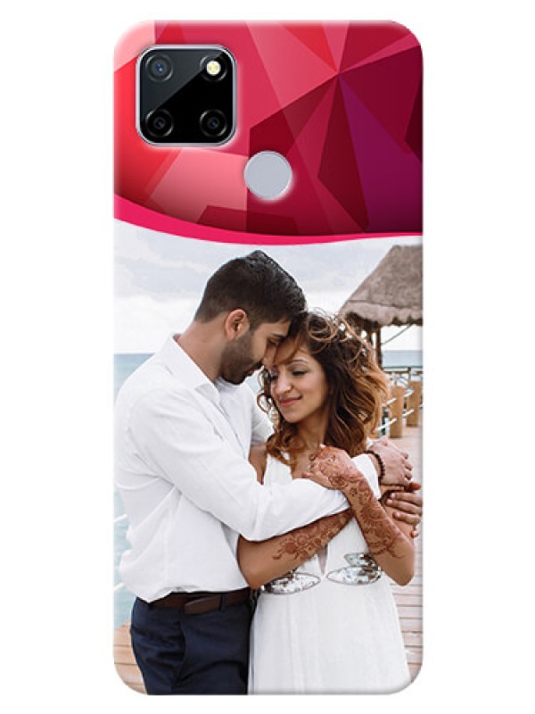Custom Realme C12 custom mobile back covers: Red Abstract Design